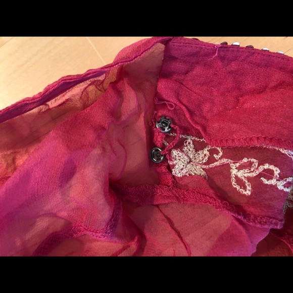 ECI sheer Silk embellished long sleeve top 10 - Picture 6 of 8